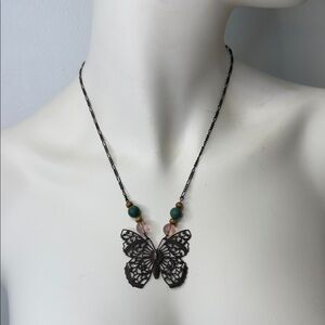 Butterfly Pendant Necklace 18 inches